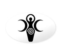 CafePress Goddess Crescent Moons Sticker Oval Bumper Sticker, Euro Oval Car Decal