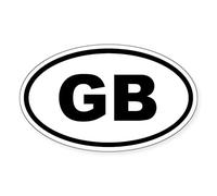 CafePress Great Britain GB Sticker Oval Bumper Sticker, Euro Oval Car Decal