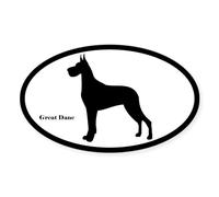 CafePress Great Dane Silhouette Sticker Oval Bumper Sticker, Euro Oval Car Decal