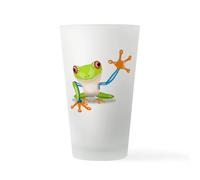 CafePress Green and Orange Frog Pint Glass, 16 oz. Drinking Glass