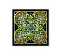 CafePress Green Celtic Tapestry Square Sticker 3 X 3 Square Bumper Sticker Car Decal