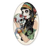 CafePress Gypsy Rose Oval Bumper Sticker, Euro Oval Car Decal