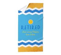 CafePress Happily Retired Large Novelty Printed Beach Towel 30"x60"