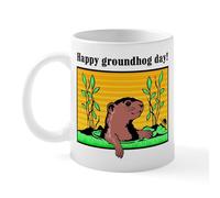 CafePress Happy Groundhog Day! Mug 11 oz (325 ml) Ceramic Coffee Mug
