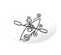 CafePress Happy Kayak Oval Bumper Sticker, Euro Oval Car Decal