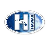 CafePress Hawaii Big Wave Sticker Oval Bumper Sticker, Euro Oval Car Decal