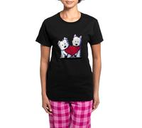 CafePress Heartfelt Westies Women's Dark Pajamas Womens Novelty Cotton Pyjama Set, Comfortable PJ Sleepwear