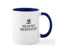 CafePress Heavily Meditated Funny Yoga Mugs 11 oz (325 ml) Ceramic Coffee Mug