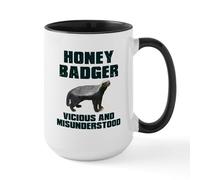 CafePress Honey Badger Vicious & Misunderstood Large Mug 15 oz (444 ml) Ceramic Coffee Mug