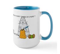 CafePress Hooked On Crochet II Large Mug 15 oz (444 ml) Ceramic Coffee Mug