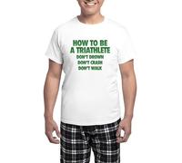 CafePress How To Be A Triathlete Men's Light Pajamas Men's Novelty Pyjama Set, Comfortable PJ Sleepwear