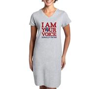 CafePress I Am Your Voice Donald Trump Women's Nightshirt, Soft Long Pajama Shirt, Cotton PJs/Pyjamas Heather Gray