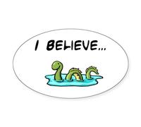 CafePress I Believe In The Loch Ness Mo Oval Sticker Oval Bumper Sticker, Euro Oval Car Decal