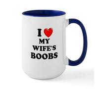 CafePress I Heart My Wife's Boobs Large Mug 15 oz (444 ml) Ceramic Coffee Mug