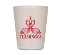 CafePress I Love Flamingos Unique and Funny Shot Glass