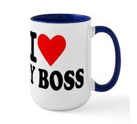 CafePress I Love My Boss Large Mug 15 oz (444 ml) Ceramic Coffee Mug