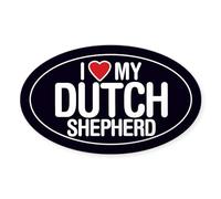 CafePress I Love My Dutch Shepherd Oval Sticker/Decal Oval Bumper Sticker, Euro Oval Car Decal