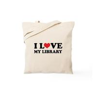 CafePress I Love My Library Tote Bag Natural Canvas Tote Bag, Reusable Shopping Bag