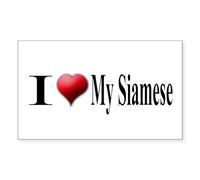 CafePress I Love My Siamese Rectangle Sticker Rectangle Bumper Sticker Car Decal