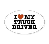CafePress I Love My Truck Driver Oval Sticker Oval Bumper Sticker, Euro Oval Car Decal