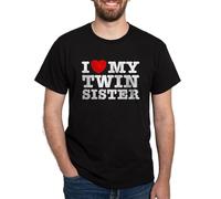 CafePress - I Love My Twin Sister - 100% Cotton T-Shirt Black