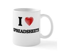 CafePress I Love Spreadsheets Mugs 11 oz (325 ml) Ceramic Coffee Mug