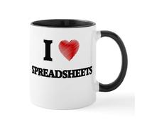 CafePress I Love Spreadsheets Mugs 11 oz (325 ml) Ceramic Coffee Mug