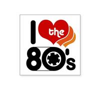 CafePress I Love The 80'S Rectangle Sticker Square Bumper Sticker Car Decal