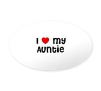 CafePress I * My Auntie Oval Sticker Oval Bumper Sticker, Euro Oval Car Decal