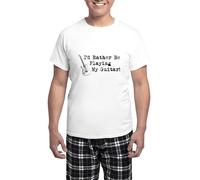 CafePress Id Rather Be Playing My Guitar Pajamas Men's Novelty Pyjama Set, Comfortable PJ Sleepwear