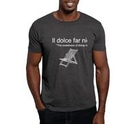 CafePress Il Dolce Far Niente Beach Dark T Shirt Men's 100% Cotton, Classic Graphic Dark T-Shirt