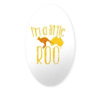 CafePress I'm A Little Roo KANGAROO JOEY Cute (Distressed Ve Oval Bumper Sticker, Euro Oval Car Decal