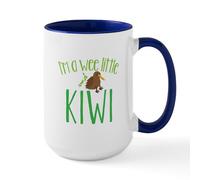 CafePress Im A Wee Little Kiwi (New Zealand Map) Mugs 15 oz (444 ml) Ceramic Coffee Mug
