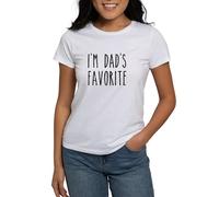 CafePress I'm Dad's Favorite Son Or Daughter T Shirt Womens Crew Neck Cotton T-Shirt, Comfortable & Soft Classic Tee White