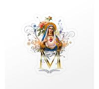 CafePress Immaculate Heart of Mary Small Die Cut Sticker, 3"x4" Clear