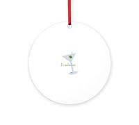 CafePress It's Martini Time 4" Round MDF Wood Ornament