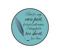 CafePress Jane Austen Book Well Written Small Die Cut Sticke Small Die Cut Sticker, 3"x4" Matte Finish