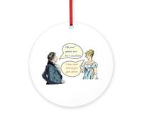 CafePress Jane Austen Good Opinion Quotes 4" Round MDF Wood Ornament
