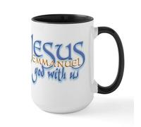 CafePress Jesus Emmanuel God with Us Large Mug 15 oz (444 ml) Ceramic Coffee Mug