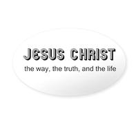 CafePress Jesus Is The Way Oval Sticker Oval Bumper Sticker, Euro Oval Car Decal