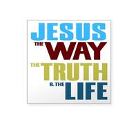 CafePress Jesus The Way The Truth &Am Square Sticker 3 X 3 Square Bumper Sticker Car Decal