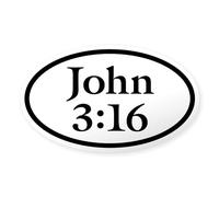 CafePress John 3:16 Oval Oval Sticker Oval Bumper Sticker, Euro Oval Car Decal