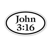CafePress John 3:16 Oval Oval Sticker Oval Bumper Sticker, Euro Oval Car Decal
