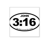 CafePress John 3:16 Oval Oval Sticker Square Bumper Sticker Car Decal