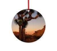 CafePress Joshua Tree 9X12 4" Round MDF Wood Ornament
