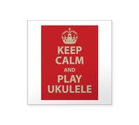 CafePress Keep Calm And Play Ukulele Square Sticker 3 X 3 Square Bumper Sticker Car Decal