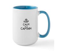 CafePress Keep Calm I'm A Captain Mugs 15 oz (444 ml) Ceramic Coffee Mug
