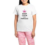 CafePress Keep Calm I'm A Princess Women's Light Pajamas Women's Novelty Cotton Pyjama Set, Comfortable PJ Sleepwear