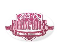 CafePress Kicking Horse British Columbia Ski Resort 3 Sticke Oval Bumper Sticker, Euro Oval Car Decal