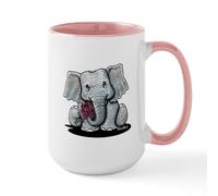 CafePress KiniArt Elephant Large Mug 15 oz (444 ml) Ceramic Coffee Mug